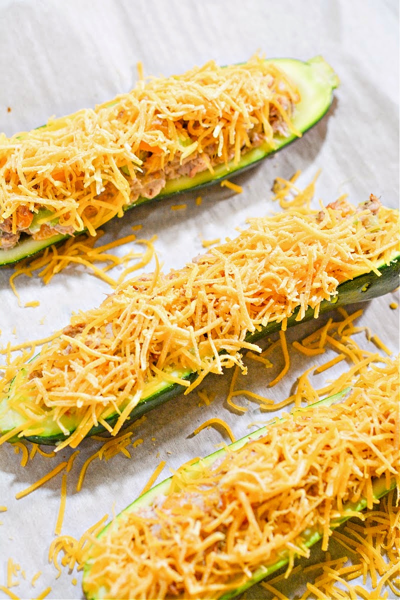 Keto Tuna Melt Stuffed Zucchini 3 Net Carbs Per Serving