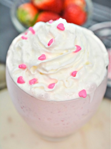 Keto Strawberry Valentine's Day Milkshake