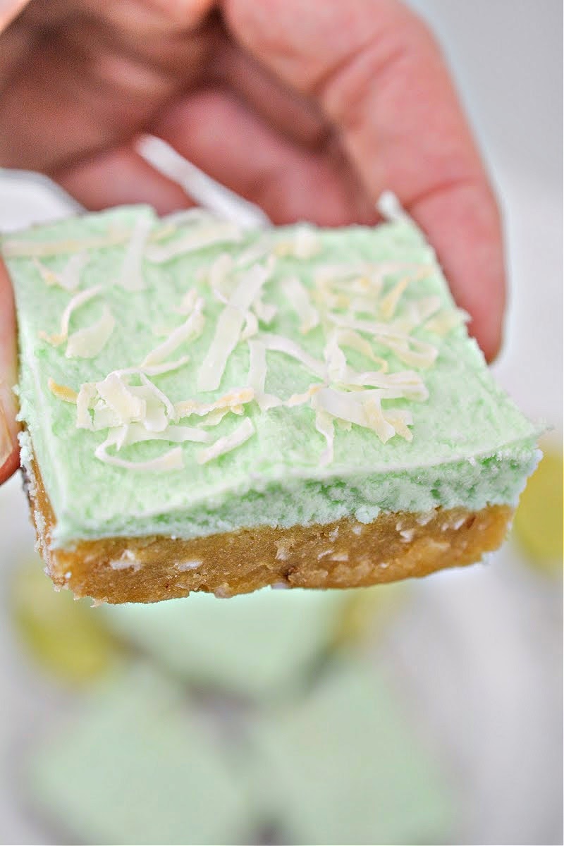 Low-Carb Lime Frosted Coconut Bars