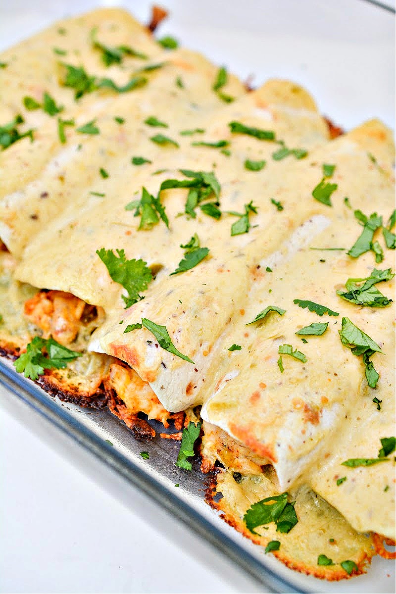 Keto Salsa Verde Chicken Enchiladas