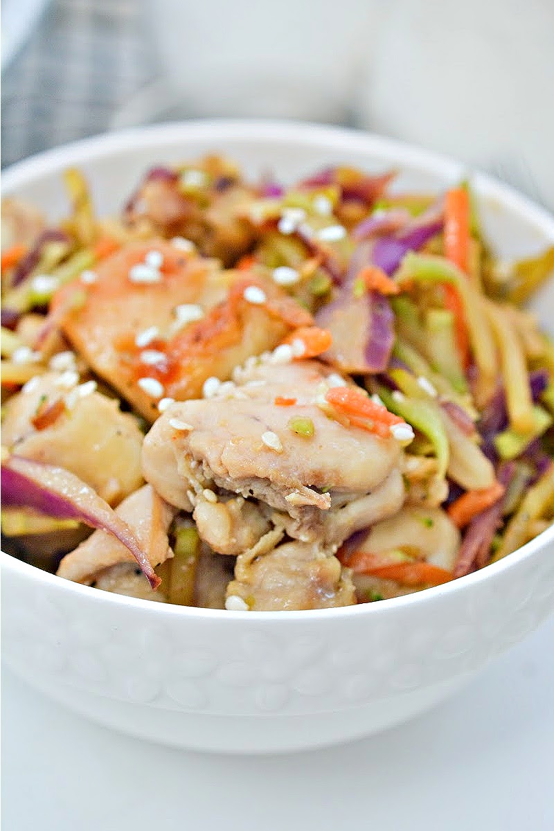 Sesame Ginger Broccoli Slaw Chicken Stir Fry