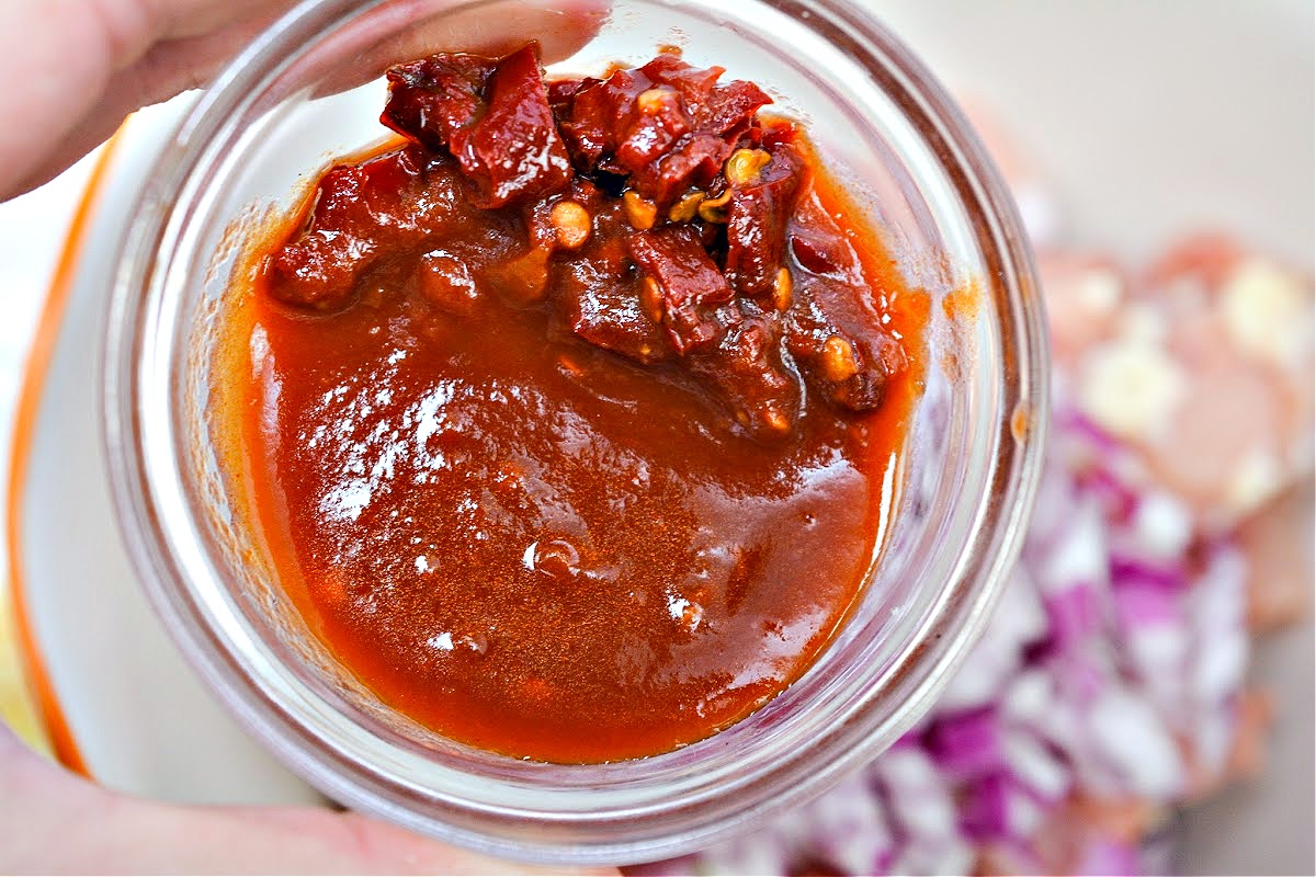 A bowl of chipotle peppers in adobo sauce