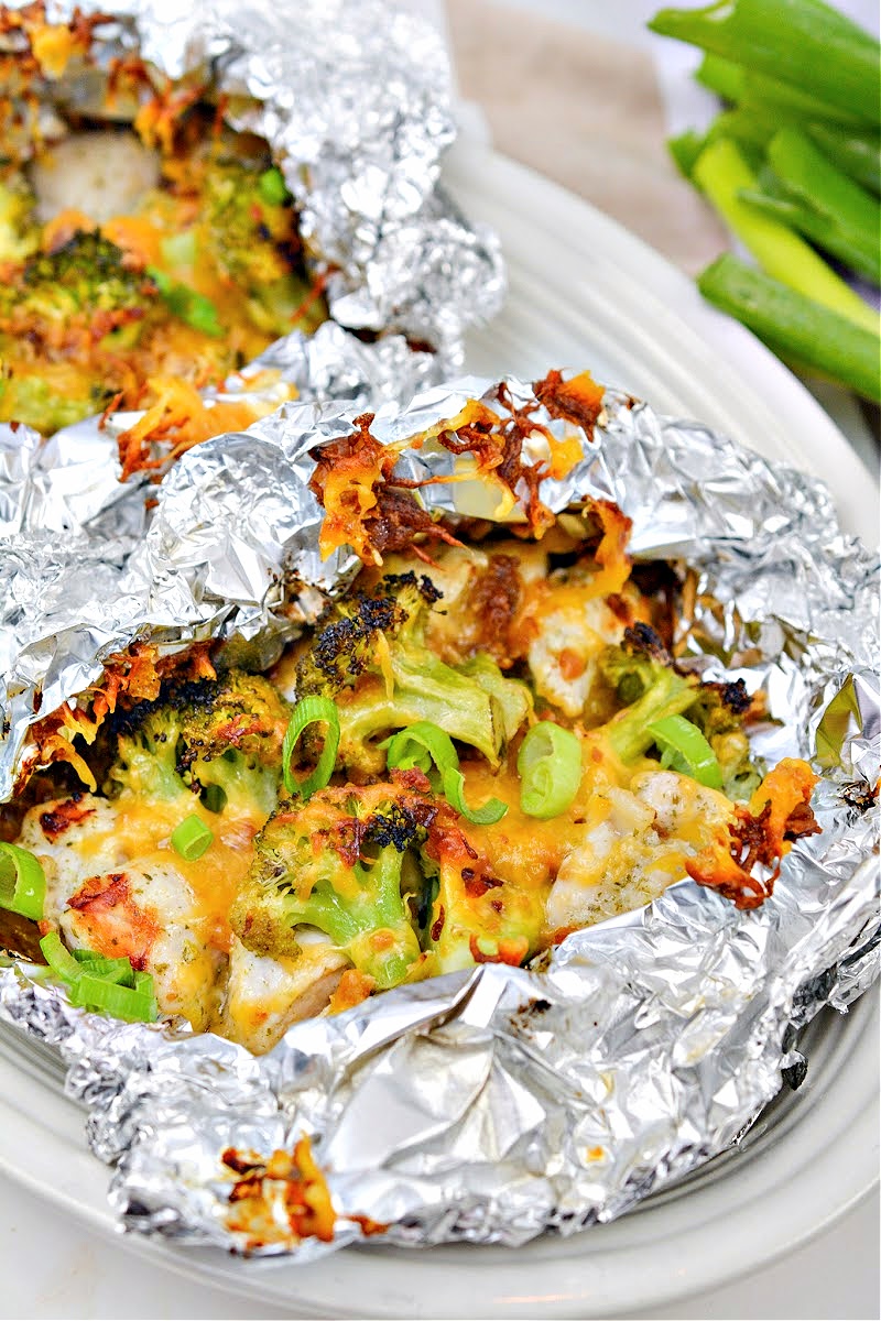 Keto Chicken Bacon Ranch Air Fryer Foil Packets