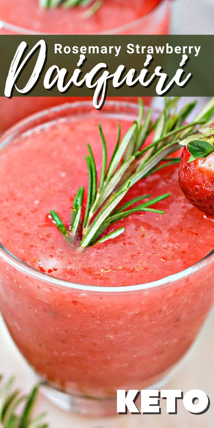 Keto Rosemary and Strawberry Daiquiri