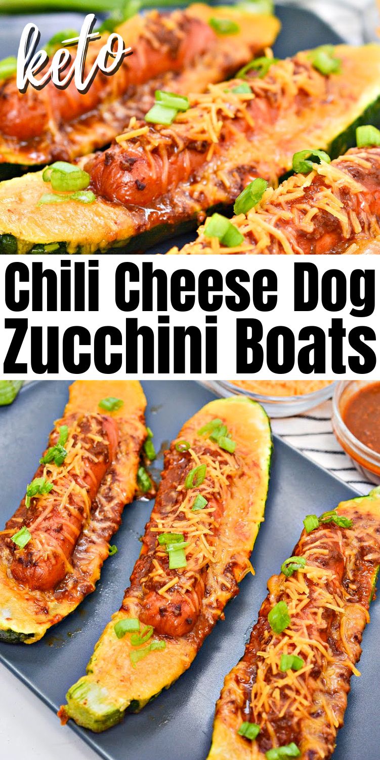 Keto Chili Cheese Dog Zucchini Boats