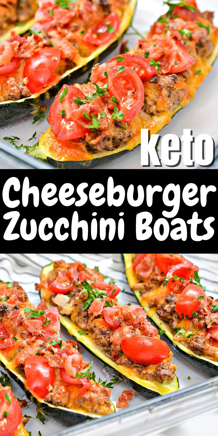 Keto Cheeseburger Zucchini Boats Low Carb Lunch or Dinner
