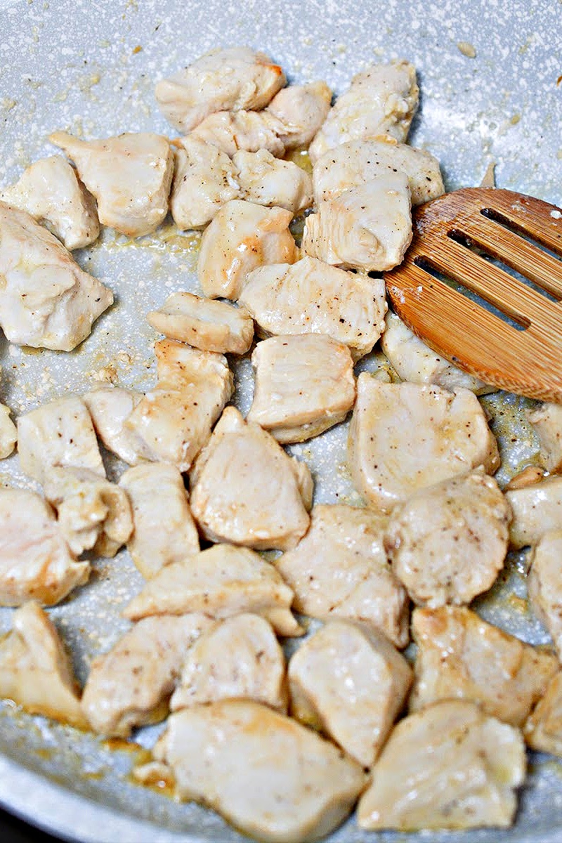 Cooking chicken in a skillet