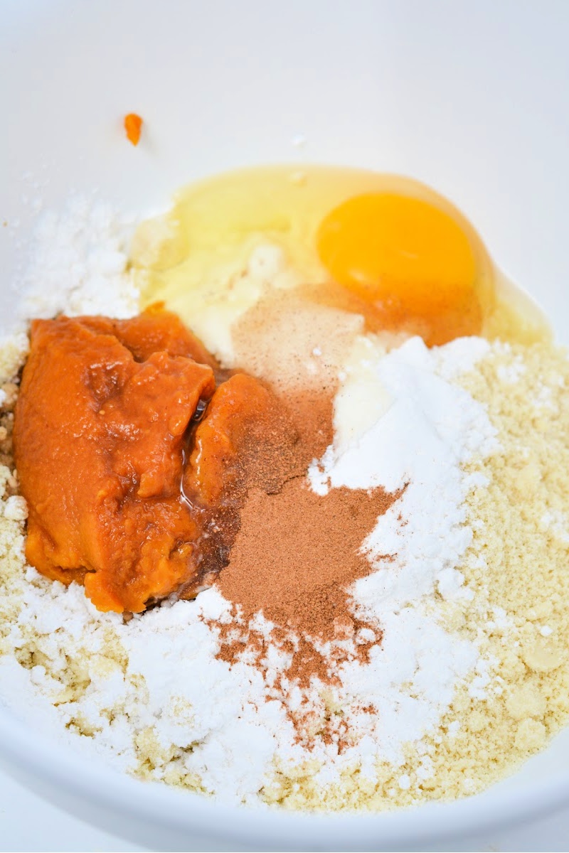 Mixing the batter for Keto Pumpkin Cookies