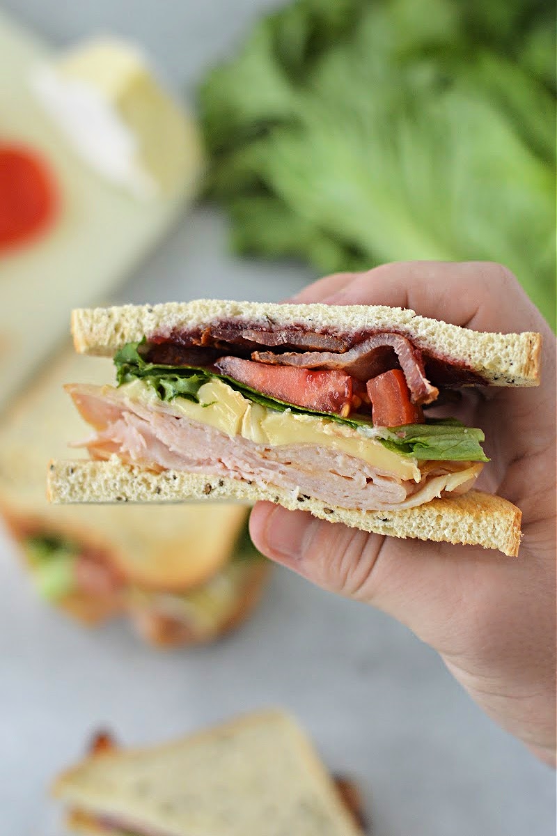 Low Carb Cranberry, Turkey and Bacon Sandwich