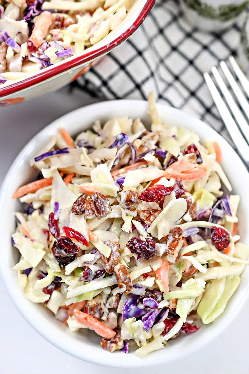 Low Carb Cranberry Pecan Slaw Easy Healthy Side Dish