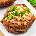 Low Carb Buffalo Chicken Stuffed Sweet Potatoes