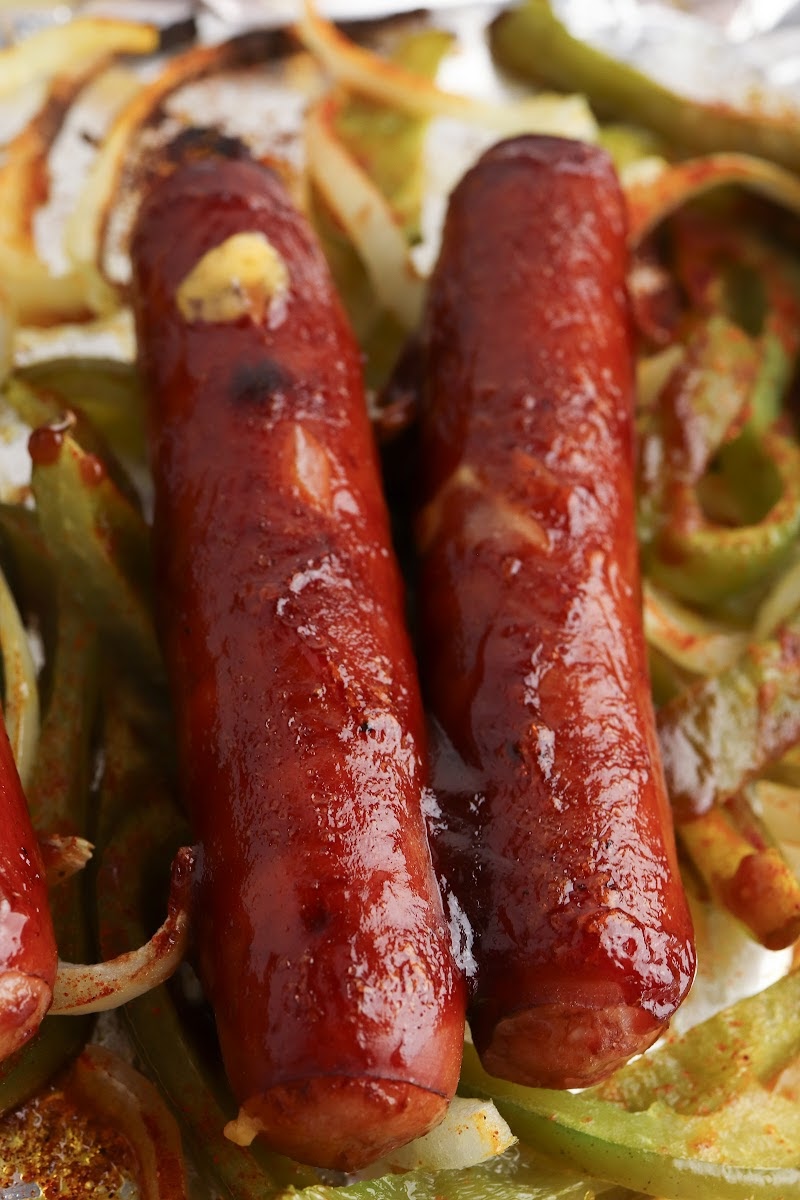 Cooked sausage and peppers