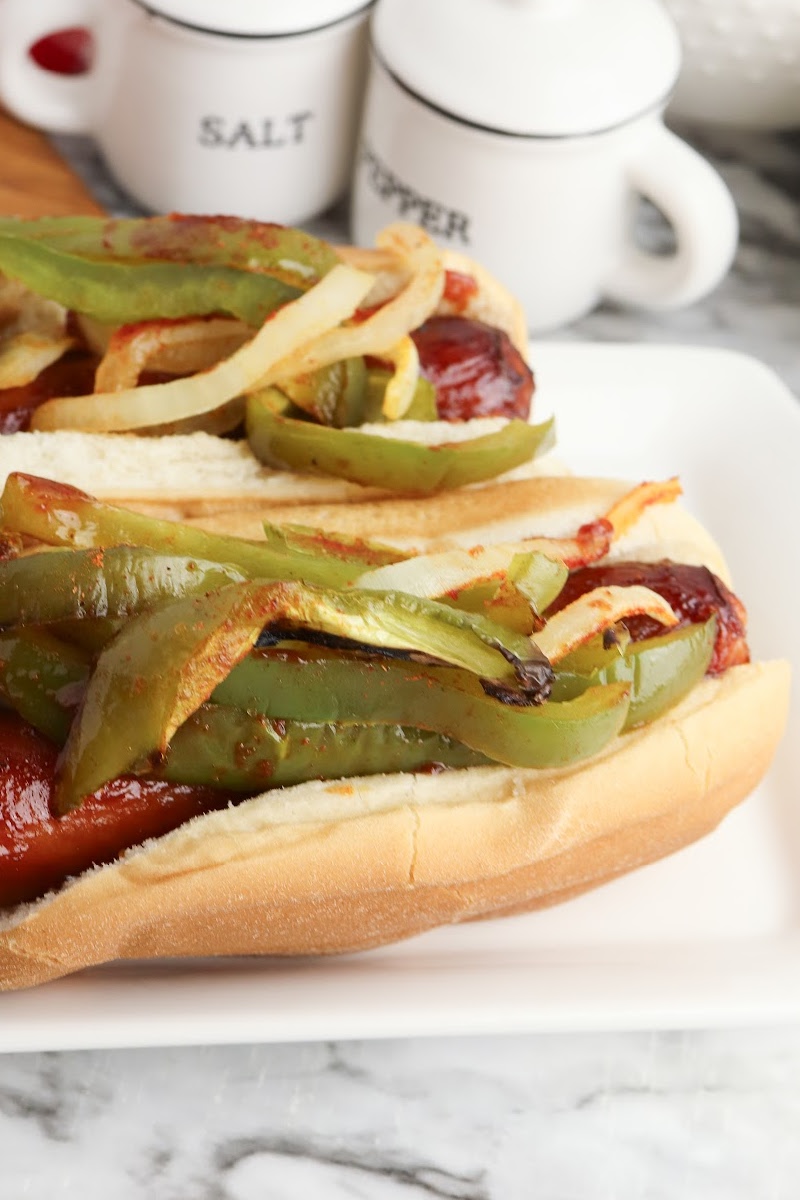 Low Carb Sheet Pan BBQ Sausage and Peppers