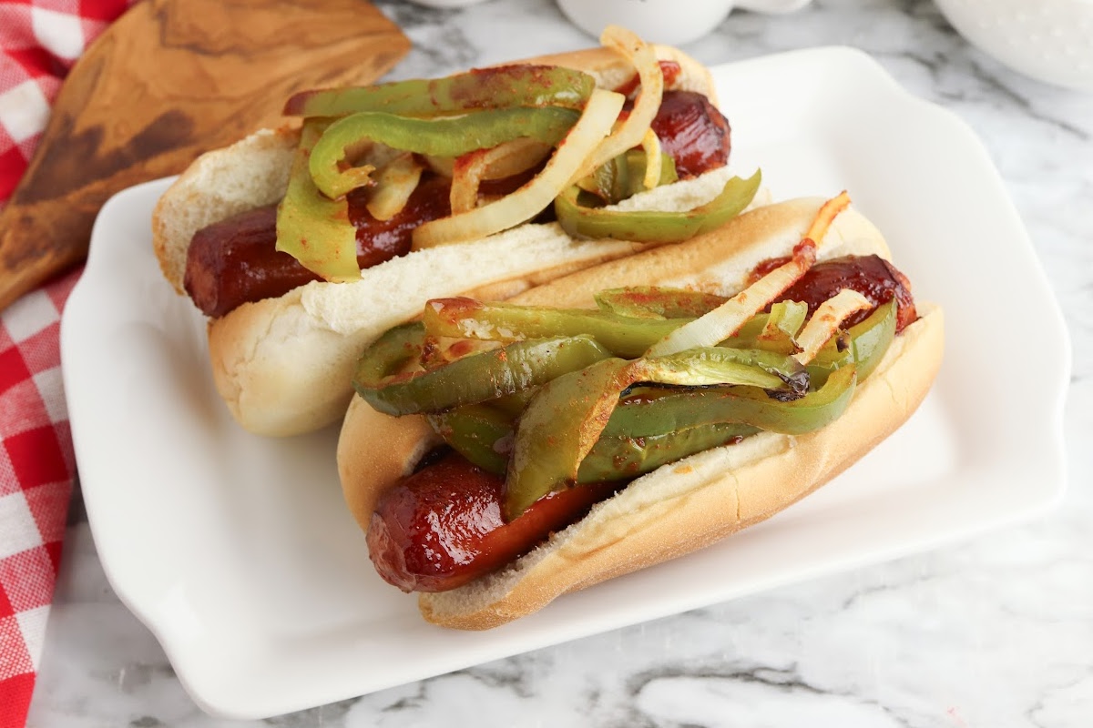 Low Carb Sheet Pan BBQ Sausage and Peppers