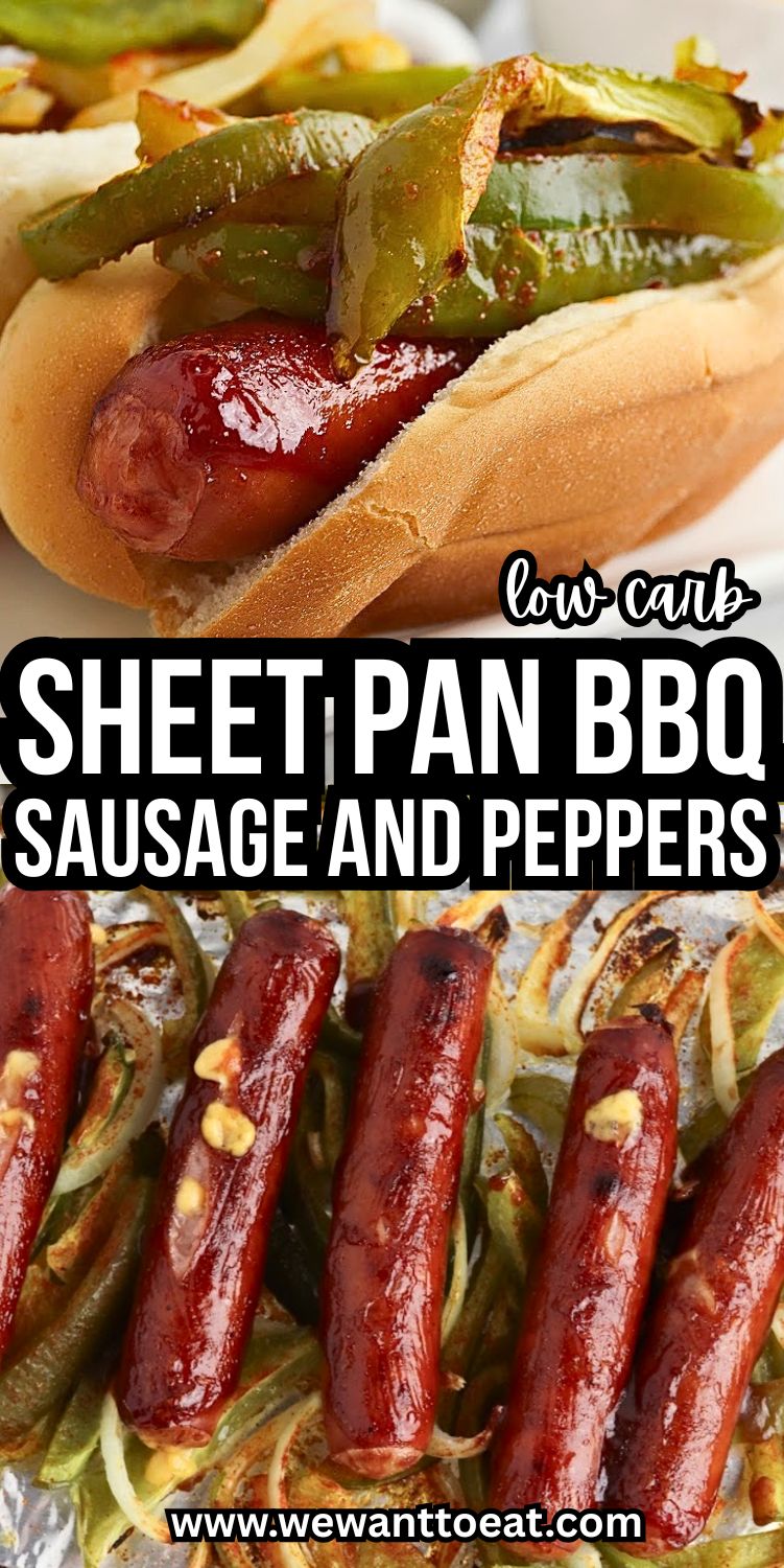 Low Carb Sheet Pan BBQ Sausage and Peppers